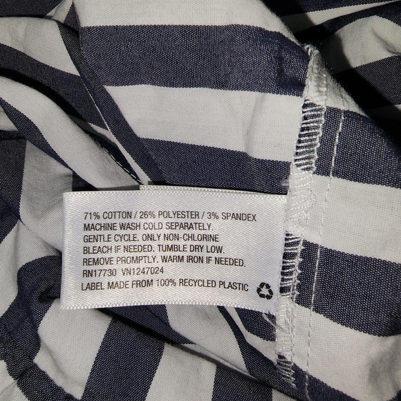 A New Day Maxi Dress XL Blue White Stripes Nautical Beach Vacation Lagenlook - Picture 5 of 7